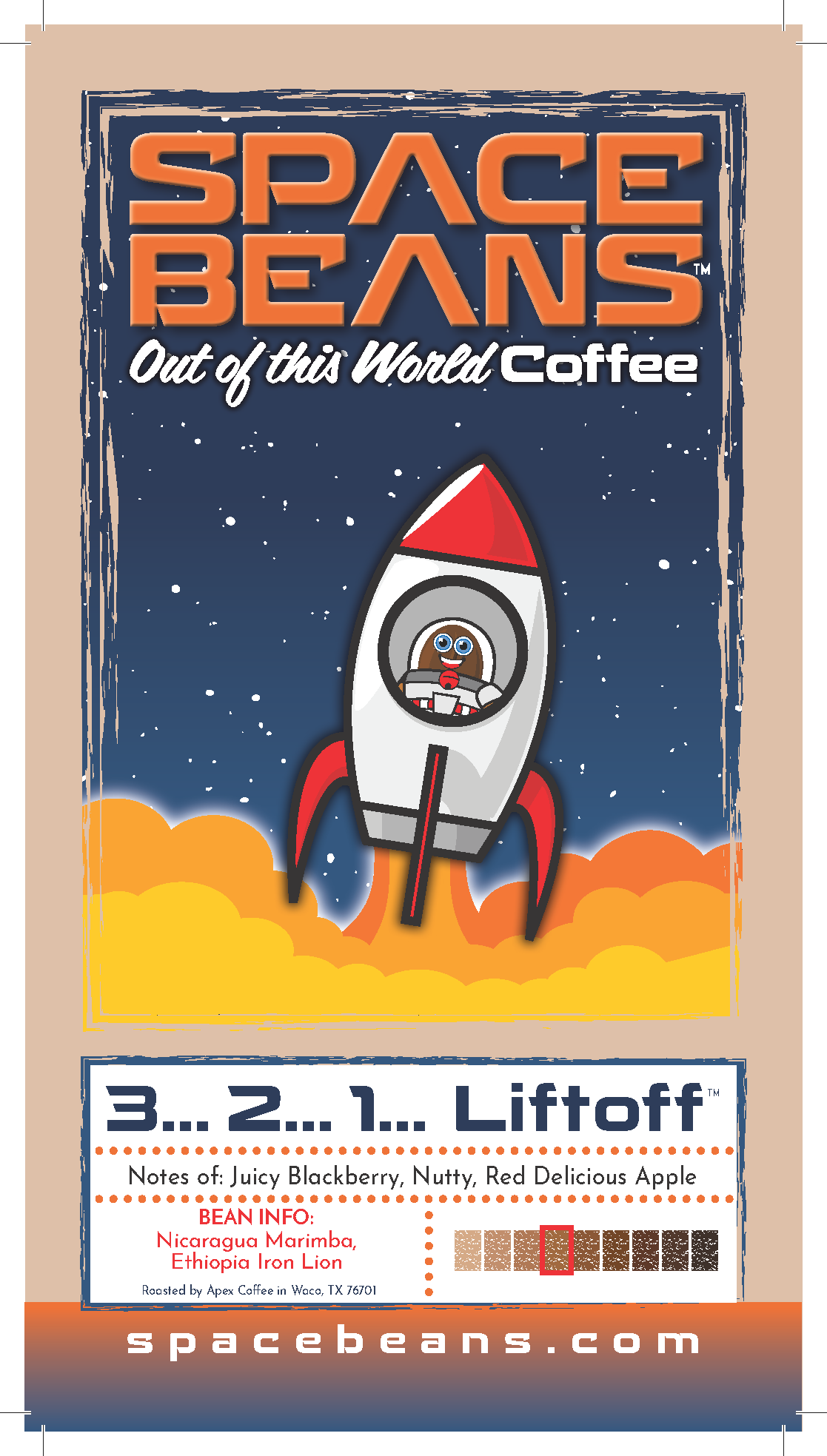 3... 2... 1... Liftoff (Light-Medium Roast Coffee Beans, 5 lb. Bag)