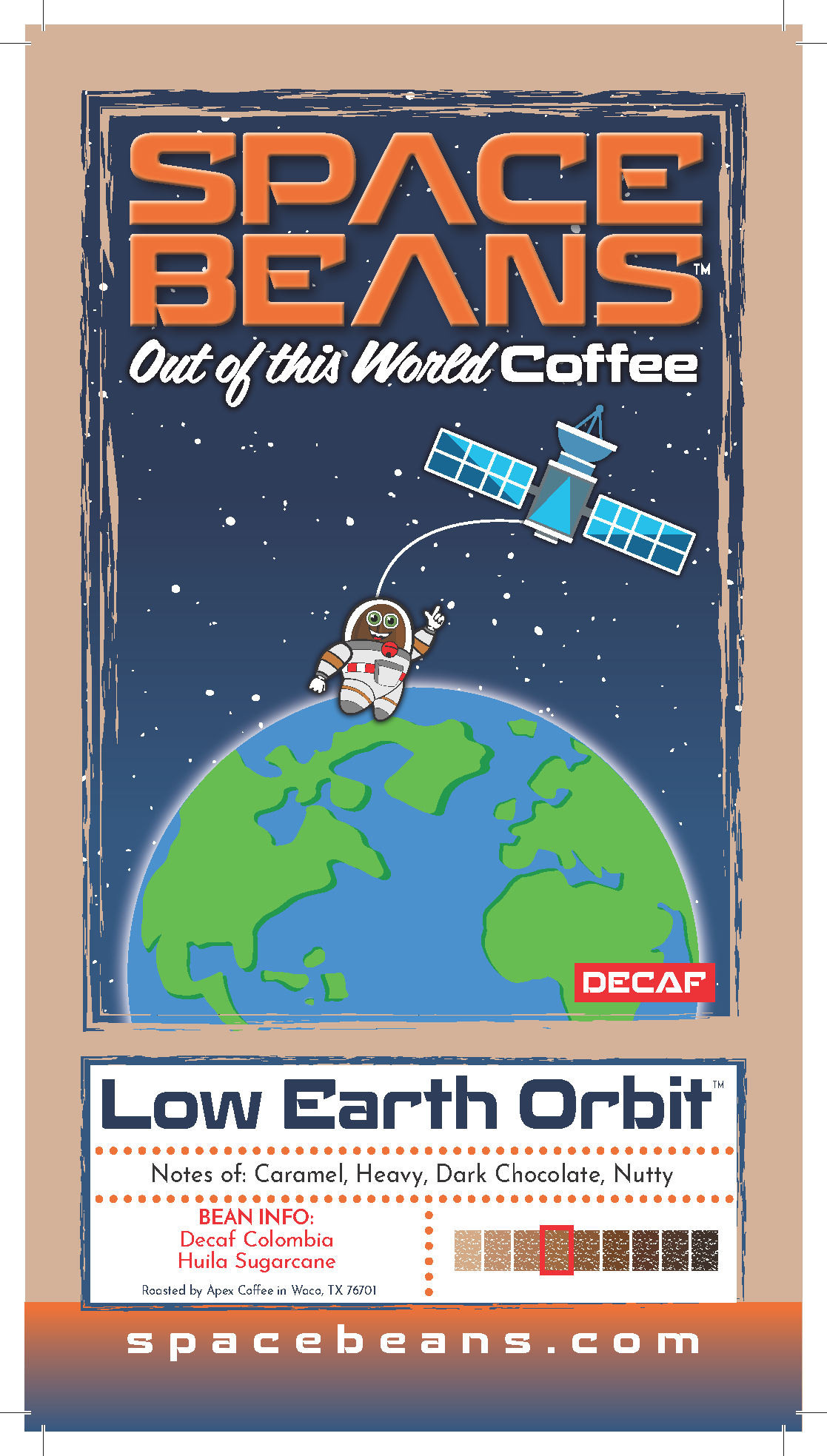 Low Earth Orbit Decaf (Medium Roast Coffee Beans, 4 oz. Bag)