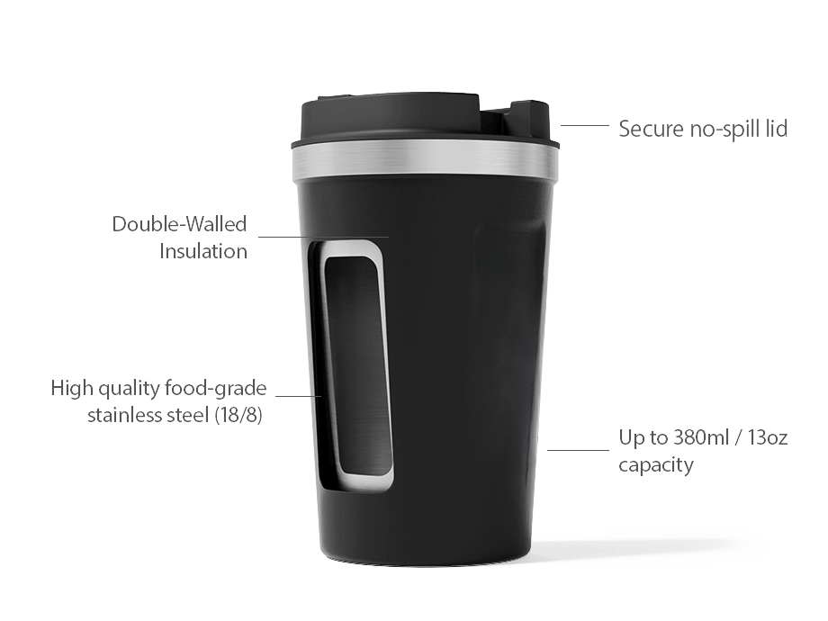 12 oz. Black Stainless-Steel Tumbler